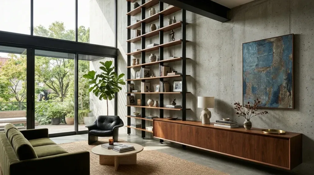 For this article, select a creative concept directly related to the topic, and create visuals with cinematic quality and the aesthetic of an editorial magazine cover, ensuring each composition is unique and distinct. The visuals must be in landscape format, with a 16:9 aspect ratio, and feature a wide, horizontal composition—vertical or square formats are strictly prohibited. Wide landscape format only, no portrait, no square.“Smart Styling & Placement: Making the Most of Your Vertical and Horizontal Space”