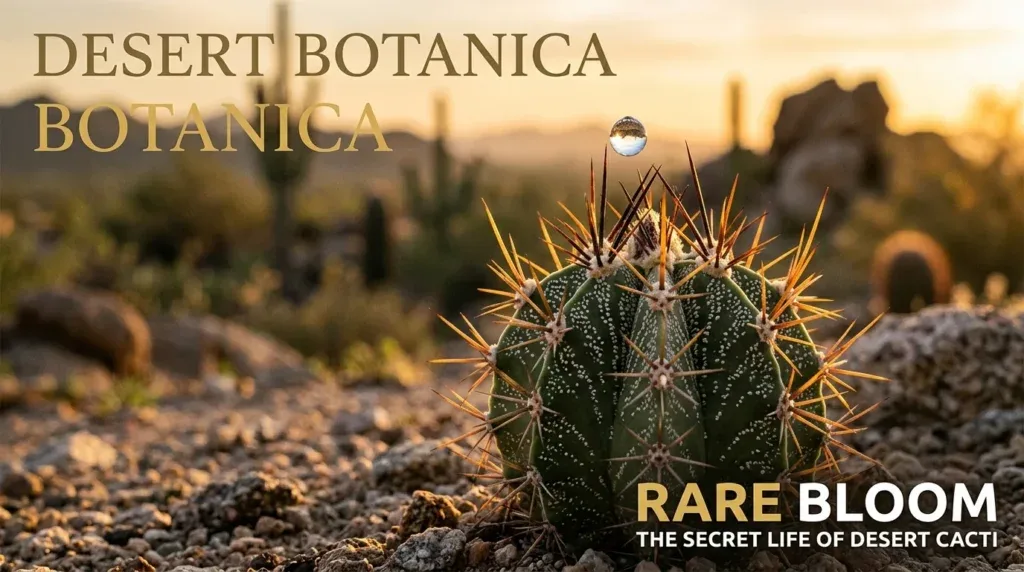 For this article, select a creative concept directly related to the topic, and create visuals with cinematic quality and the aesthetic of an editorial magazine cover, ensuring each composition is unique and distinct. The visuals must be in landscape format, with a 16:9 aspect ratio, and feature a wide, horizontal composition—vertical or square formats are strictly prohibited. Wide landscape format only, no portrait, no square.“The Art of Thirsty Roots: Mastering Cactus Watering & Feeding”