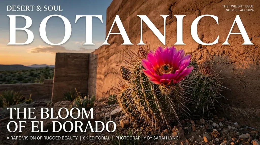 For this article, select a creative concept directly related to the topic, and create visuals with cinematic quality and the aesthetic of an editorial magazine cover, ensuring each composition is unique and distinct. The visuals must be in landscape format, with a 16:9 aspect ratio, and feature a wide, horizontal composition—vertical or square formats are strictly prohibited. Wide landscape format only, no portrait, no square.“Common Challenges & Seasonal Specifics for Cactus Success”