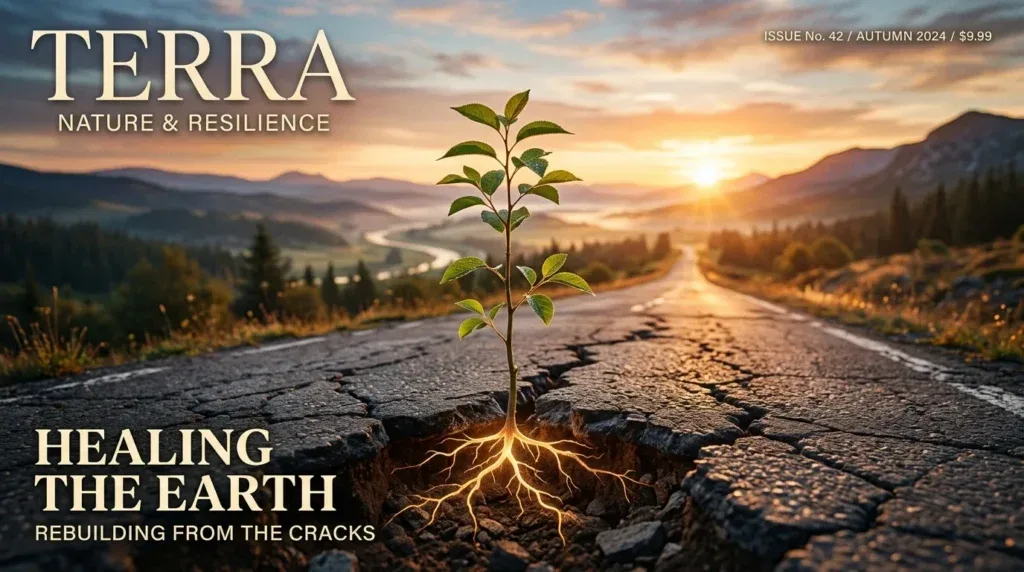 For this article, select a creative concept directly related to the topic, and create visuals with cinematic quality and the aesthetic of an editorial magazine cover, ensuring each composition is unique and distinct. The visuals must be in landscape format, with a 16:9 aspect ratio, and feature a wide, horizontal composition—vertical or square formats are strictly prohibited. Wide landscape format only, no portrait, no square.“The Road to Recovery: Post-Treatment Care & Rebuilding Healthy Roots”