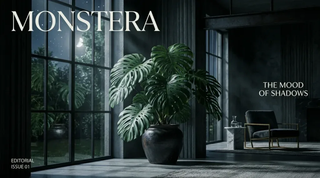 For this article, select a creative concept directly related to the topic, and create visuals with cinematic quality and the aesthetic of an editorial magazine cover, ensuring each composition is unique and distinct. The visuals must be in landscape format, with a 16:9 aspect ratio, and feature a wide, horizontal composition—vertical or square formats are strictly prohibited. Wide landscape format only, no portrait, no square.“Understanding "Low Light": What Does It Really Mean for Your Plants?”